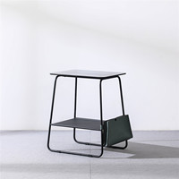 Table d'appoint de salon moderne multifonctionnelle à 2 niveaux en verre trempé noir pour la vente en gros de meubles de maison