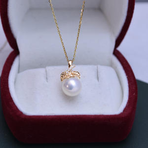 Collier pendentif en perle d'eau douce blanche de 9-10 mm, chaîne de clavicule en argent S925 pour femmes, lumière intense, tempérament féminin délicat - Product Image 1