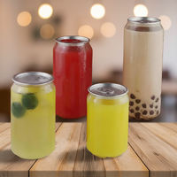 Canette de boisson en PET de 355 ml/500 ml avec couvercle pour boissons énergisantes, café et bière - Marquage à chaud, couleur et scellage personnalisés