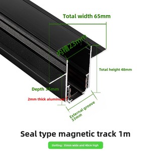 Lampe sur <span class=keywords><strong>rail</strong></span> <span class=keywords><strong>d</strong></span>'éclairage magnétique moderne 48V LED Système <span class=keywords><strong>d</strong></span>'éclairage sur <span class=keywords><strong>rail</strong></span> magnétique en aluminium <span class=keywords><strong>Rail</strong></span> de suspension encastré au <span class=keywords><strong>plafond</strong></span>/en surface pour le bureau - Product Image 2