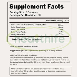 Suplemen Makanan Seimbang Wanita Heaithife Grass Fed 6 in 1 Kapsul Campuran Organ Sapi - Product Image 3