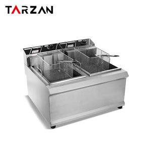 <span class=keywords><strong>Friteuse</strong></span> commerciale, en acier inoxydable, avec deux paniers, pour poulet frit, KFC, pommes de terre - Product Image 3