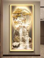 Peinture sur cristal Art Déco de luxe, nature morte, avec éclairage LED, art mural décoratif pour couloir, salon, véranda