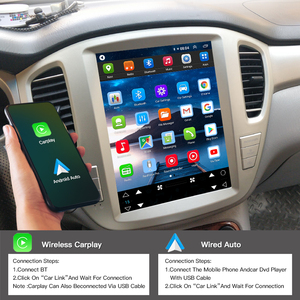 HFMidia Autoradio 12,1 pouces avec écran vertical, unité centrale multimédia vidéo Bluetooth pour Toyota Highlander 2001-2007, CarPlay sans fil - Product Image 4