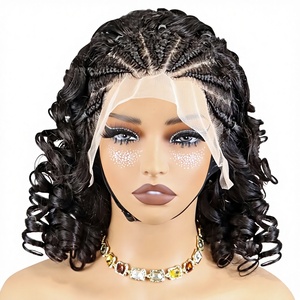 FH 12-18inch Double Drawn Human Hair Braids Bouncy Curly Bob <b>Wigs</b> 13x4 <b>Lace</b> Front Raw Vietnamese <b>Wigs</b> - Product Image 1