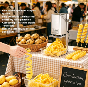 Coupe-pommes en spirale, machine à faire des chips de pommes de terre automatique à usage commercial, montée sur table - Product Image 4