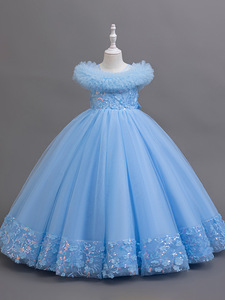 S3498F Nuevo Vestido Largo para Niñas 2026, Vestido de Tul, Vestido de <span class=keywords><strong>Princesa</strong></span>, Vestido de Dama de Honor/<span class=keywords><strong>Disfraz</strong></span> para Actuación de Piano - Product Image 2