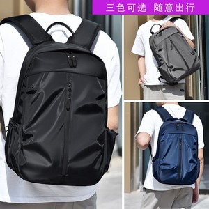 Laptop <b>Backpack</b> <b>Waterproof</b> Lightweight Unisex For Business Travel School Use Black Gray Blue Solid Color Interior Compartment - Product Image 5