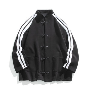 Veste à col montant pour homme, style chinois, bouton de grenouille, design cardigan, nouvelle collection printemps-automne, ample, tendance, vêtement d'extérieur - Product Image 5