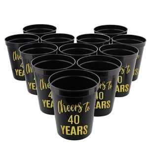 Vasos de Plástico PP Ecológicos de 16 Onzas, Estilo Americano, para Fiestas de 40 Cumpleaños, Despedidas de Soltera - Product Image 1