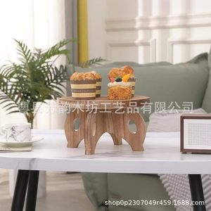 Solid Wood Plant <b>Stand</b> Round Desktop Indoor Flower Pot Display Base Modern Design Multi Purpose - Product Image 1
