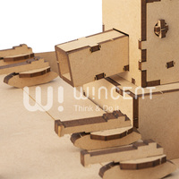 Puzzle en bois 3D Wincent, champ de bataille militaire, char, soldat, lanceur de canons, kit de modèle DIY, jeu de stratégie, cadeau pour enfants