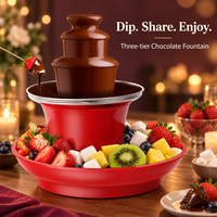 Fontaine à chocolat électrique à 4 niveaux en acier inoxydable pour usage commercial et domestique