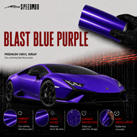 Film de protection de carrosserie Speedmod Custom Blast Blue Purple Metallic Gloss Color Change Anti Scratch TPU pour voiture, styling extérieur du véhicule