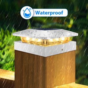New Solar <b>Post</b> <b>Lights</b> Outdoor High Brightness Solar Powered Fence <b>Post</b> Cap <b>Lights</b> <b>Light</b> Control IP65 Waterproof for Garden - Product Image 2