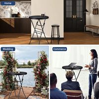 Vente directe usine – Table pliante haute moderne de 81 cm en plastique HDPE durable, étanche et extensible pour l'extérieur – Mobilier d'extérieur