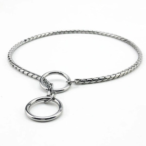Paslanmaz çelik altın köpek yılan zinciri eğitim Metal P zincir ağır pirinç Choke yaka köpekler için aksesuar - Product Image 3