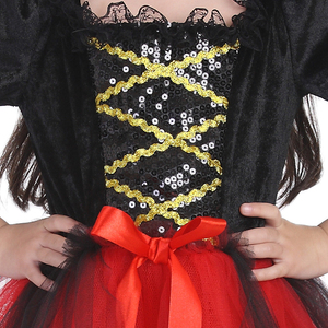 <span class=keywords><strong>Costume</strong></span> da <span class=keywords><strong>Pirata</strong></span> per Bambine con Dettagli in Paillettes, Gonna in Tulle Rosso e Cappello Accessorio per Feste a Tema Avventura di Halloween - Product Image 5