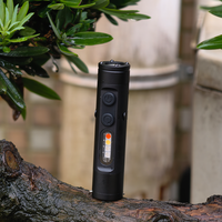 COVREVYN Lampe torche mini professionnelle 500LM personnalisable avec bouton de couleur interchangeable, gadget EDC pour cadeau de Noël