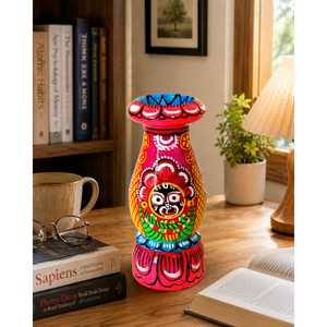 Vase Pattachitra peint à la main, artisanat traditionnel, visage emblématique du dieu Jagannath - Product Image 6