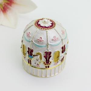 Boîte de rangement vintage et décorative en forme de <span class=keywords><strong>yourte</strong></span> mongole moderne en émail fait main, <span class=keywords><strong>petite</strong></span> et rectangulaire, pour cadeaux et bibelots - Product Image 5