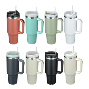 Original Classic 304 Stainless Steel 40oz Vacuum <b>Flask</b> Tumbler Handle Straw Custom Logo H2.0 6-12H Thermal Insulation Boiling - Product Image 1