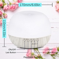 Diffuseur d'huiles essentielles ultrasonique électrique, machine à bruit blanc, humidificateur à brume, 7 lumières LED colorées, 9 sons apaisants, 1 an