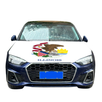 Vente en gros 120x150cm Illinois housses de capot de voiture drapeau abordable résistant à l'usure et durable couverture de capot de moteur de voiture