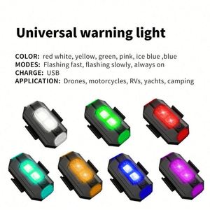 Lumière stroboscopique LED portable 7 couleurs, anti-collision, feu arrière de vélo, plastique ABS, mini, rechargeable par USB, lumière d'avertissement clignotante, nuit - Product Image 4