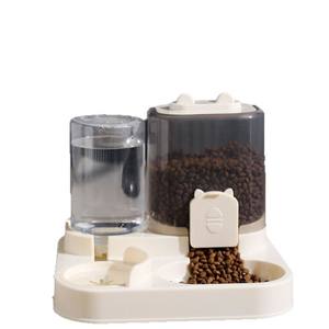 HaoTing 2-em-1 Alimentador automático de gato Dog Bowl Novo plástico ecológico 2-em-1 dispensador de água <span class=keywords><strong>Cat</strong></span> Bowl Padrão sólido Pet Supplies - Product Image 5