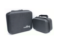 Kotak Organizer Headphone Portabel dengan Resleting, Bahan Eva/Nylon Hitam, Logo Kustom Produsen, untuk Menyimpan Kabel Data