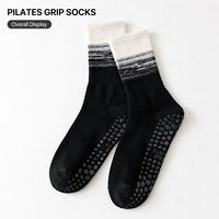 Chaussettes personnalisées brodées mignonnes en coton bambou et élasthanne, antidérapantes avec points en silicone, respirantes et à séchage rapide, idéales pour le yoga et le pilates, collection automne