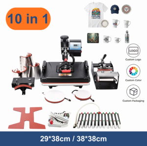 Professional New AIBA 10 1 Heat Press Machine 29x38 38x38cm Sublimation Printing Custom Business High Volume Production OEM