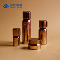 Ensemble de flacons cosmétiques en verre rouge dégradé personnalisables, cylindriques, 30g 50g 100ml 130ml, pour lotion, sérum, crème
