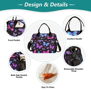 Butterfly Design Customs Portable Large Capacity Lunch Bags Multi-Pocket Tote Picnic Insulated Waterproof Cooler Bag - Product Image 3