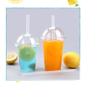 Großhandel Kundenspezifisch Bedruckte 16 Unzen 90mm Durchmesser PET Einweg-Plastikbecher mit Kuppeldeckel für Boba Bubble Tea Dessert Recycelbar - Product Image 6