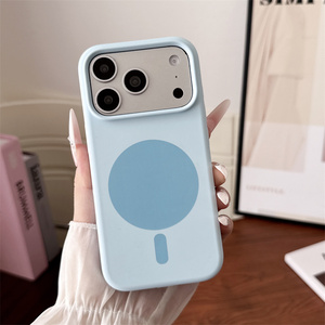 เคสโทรศัพท์ซิลิโคนเหลวแบบด้าน รุ่นแม่เหล็ก สำหรับ iPhone 18 17 16 15 14 Pro  ขอบยางลายวงกลม  บุภายในอย่างดีเยี่ยม - Product Image 6