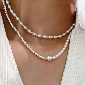 Yinruitai S925 Sterling Silver Pearl Necklace <b>Bracelet</b> Set Freshwater Pearls <b>Ball</b> Shape Everyday Wear Jewelry for Women - Product Image 4