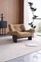 Fauteuil individuel en velours style Wabi-Sabi, chaise longue en bois massif, écologique, faite à la main, pour hôtel, salon, bar, club, réception