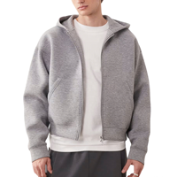 Sweat à capuche zippé personnalisé pour homme, coupe courte, coupe régulière, en tissu épais de haute qualité, idéal pour l'hiver