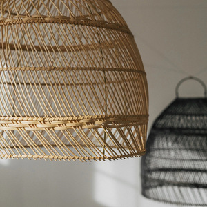 Rattan Hand-Woven Pendant <b>Light</b> Round E27 LED Bulb For Living Room Bedroom <b>Dining</b> Room Hotel Commercial Use - Product Image 2