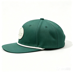 Custom 6-Panel Flat Brim Snapback <b>Cap</b> Embossed ACE <b>Mountain</b> Logo Rope Snapback Hat Image Outdoor Green Flat Brim <b>Cap</b> OEM ODM - Product Image 5