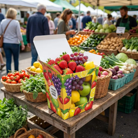 Boîte à fruits personnalisée, respirante, portable, avec poignée, pour pommes, fraises, cerises, emballage cadeau