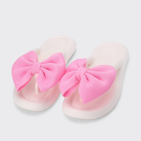 Girly Heart Bowknot Toe Imprimé Tongs Femmes D'été En Plein Air Plage Vacances EVA Antidérapant Semelle Souple Sandales Mode Tendance