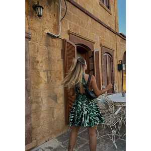 Vestido Vintage con Estampado de Cebra, Tela Elástica, Decoración con Cremallera, Tallas XS-XL, Ligero, Hasta la Rodilla, a Rayas, para Discoteca o Vacaciones - Product Image 1