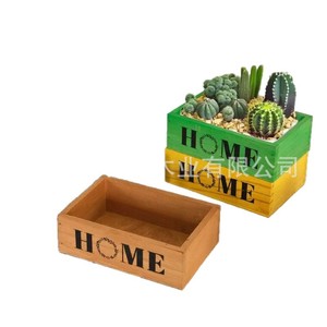 Retro Wooden <b>Succulent</b> Flower <b>Pot</b> Rectangular Box Solid Wood Bonsai Planter Home Indoor Use - Product Image 2
