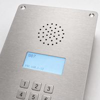 Téléphone à clavier en acier inoxydable facile à nettoyer avec écran pour laboratoire, atelier électronique, salle blanche, interphone
