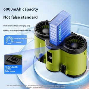 พัดลมติดเอวแบบพกพา อุปกรณ์ทำความเย็นกลางแจ้งสำหรับไซต์ก่อสร้าง ชาร์จผ่าน USB ปรับความเร็วได้ 100 ระดับ ความจุแบตเตอรี่ 10000mAh - Product Image 4