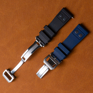 Bracelet de montre Jettda en caoutchouc FKM respirant et élastique, style pilote, 20 mm 22 mm, bracelet de plongée avec boucle en acier inoxydable 304/316 - Product Image 4