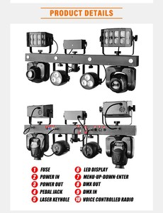 DJ ánh sáng Disco DJ thiết bị thanh biểu diễn 4in1 RGBW chuyên nghiệp xách tay LED PAR Bar DJ hệ thống chiếu sáng Strobe Disco ánh sáng <span class=keywords><strong>laser</strong></span> - Product Image 3